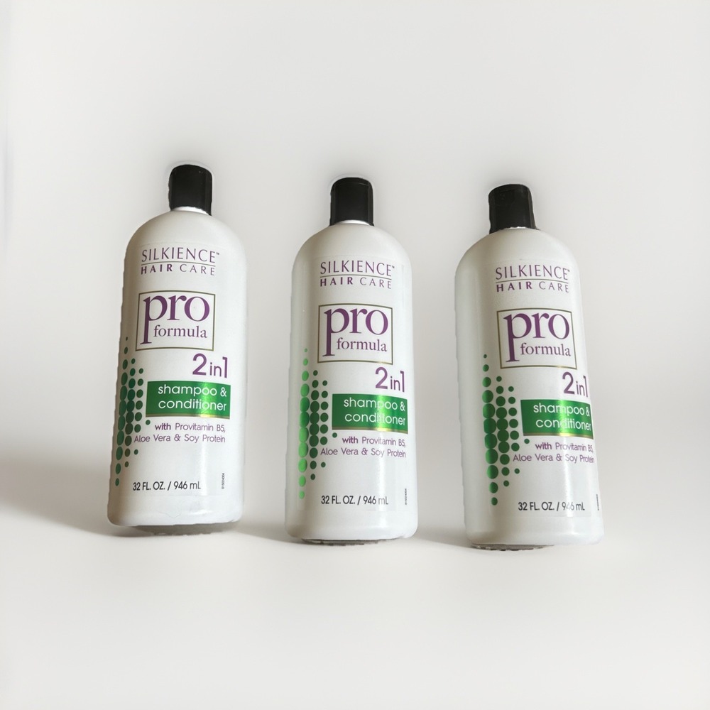 3 pack SILKIENCE HAIR CARE Pro Formula 2in1 Shampoo & Conditioner,32oz. Each